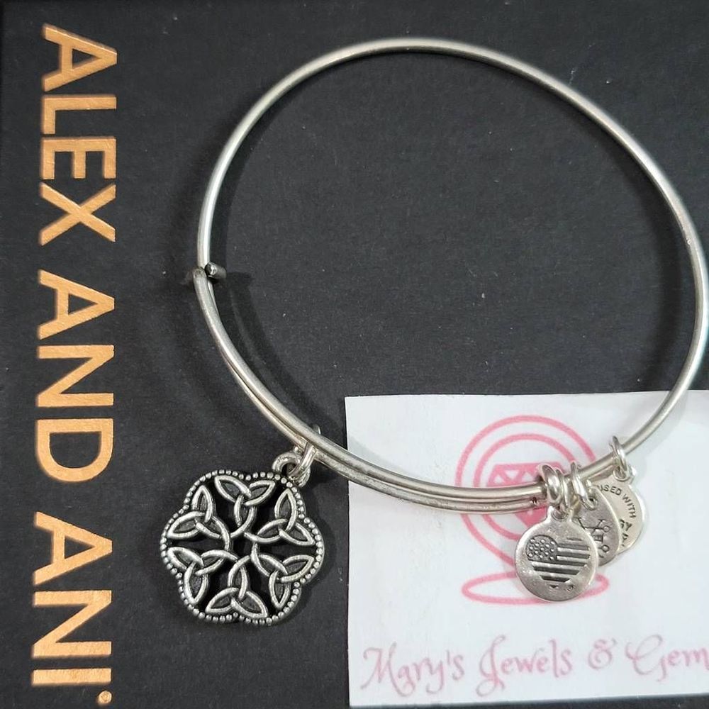 Alex and Ani endless knot charm bangle bracelet